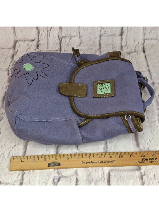 Sherpani Iris Backpack Purple Canvas With Floral Embroidery & Adjustable Straps main image 9